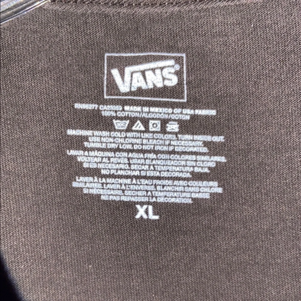 Vans Brown Short Sleeve Tee with Logo Men’s Size XL 🔥 YB5